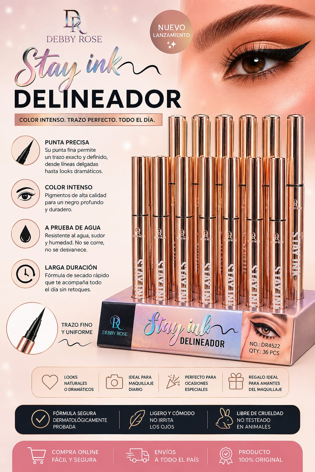 Debby rose delineador de ojo en fibra