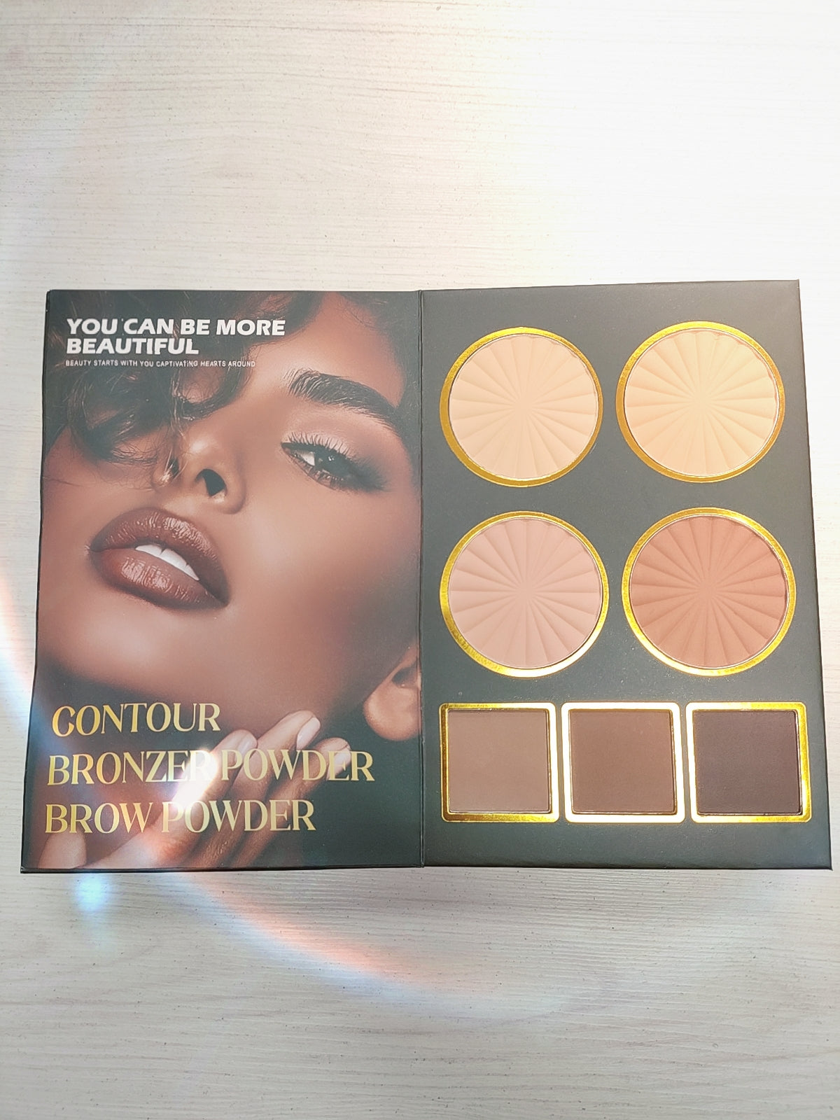 Medeco paleta de maquillaje rubor iluminador sombra contorno polvo bronce polvo para cejas