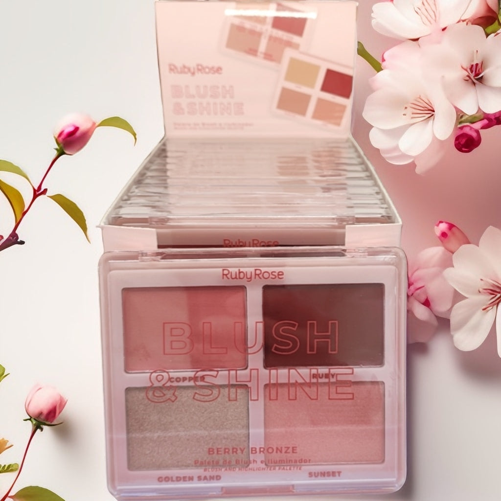Ruby Rose Blush and Highlighter 4 Color
