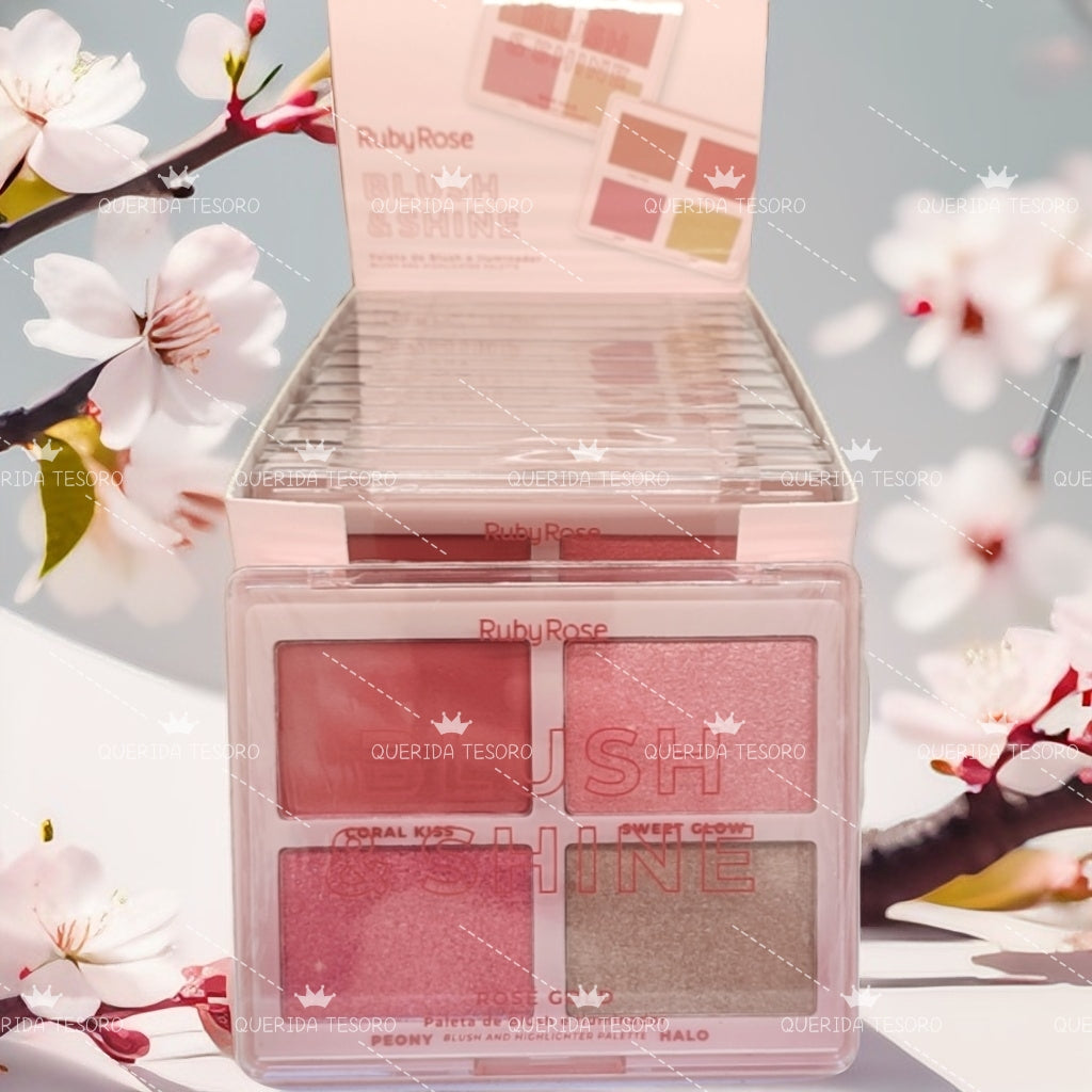 Ruby Rose Blush and Highlighter 4 Color