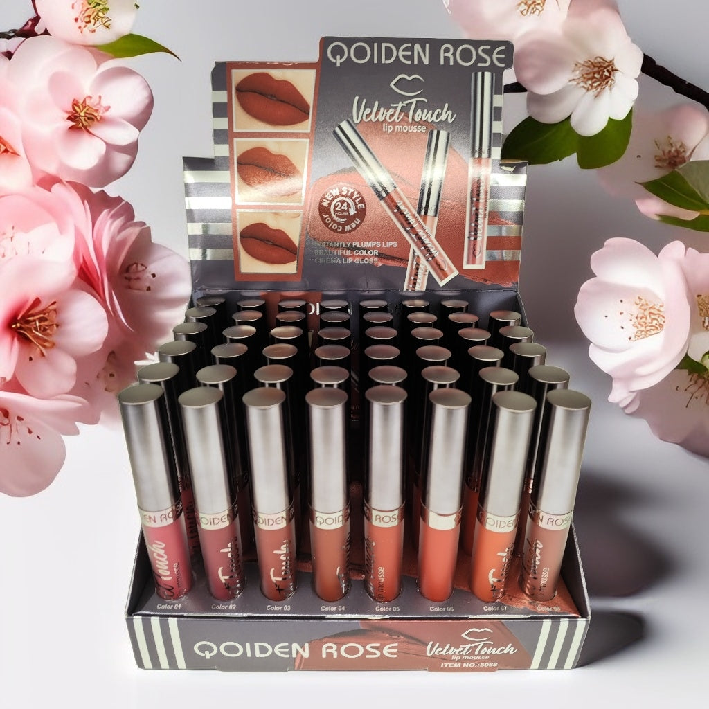 QOIDEN ROSE VELVET TOUCH LIP GLOSS LABIAL