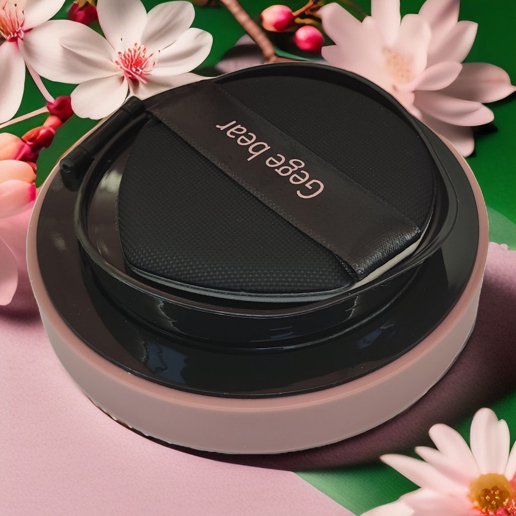 Gege bear corrector base liquido cushion hidratante con esponja y espejo