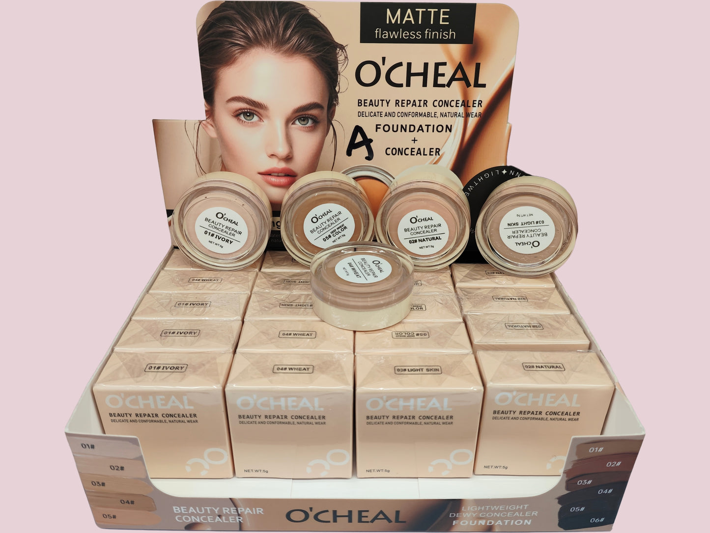 Ocheal base de maquillaje + corrector larga duración y aprueba de agua