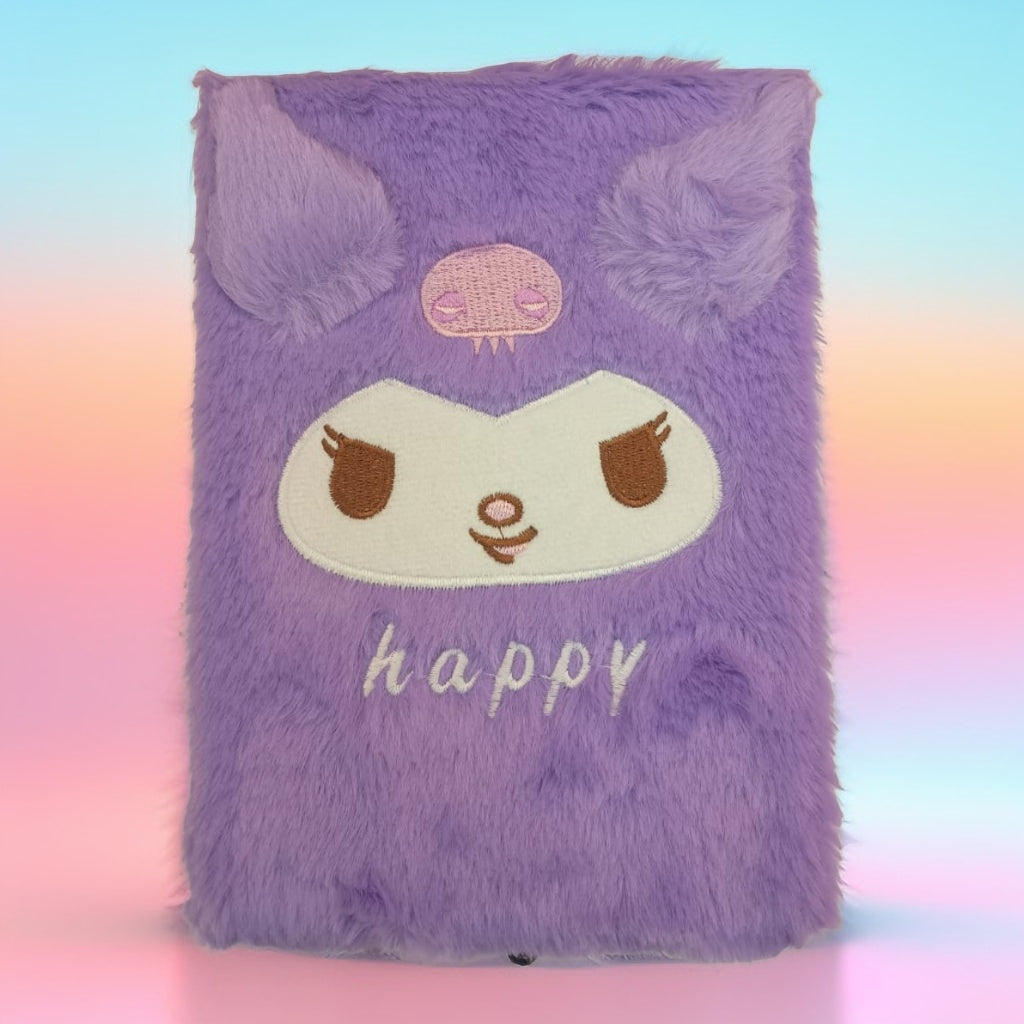 Cuaderno con personajes y peluche