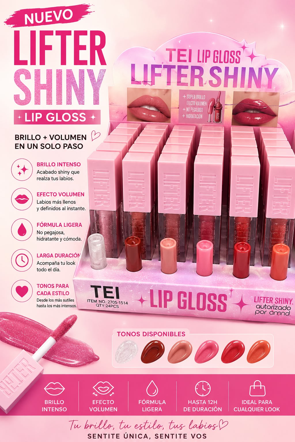 tei lipgloss lifter shiny