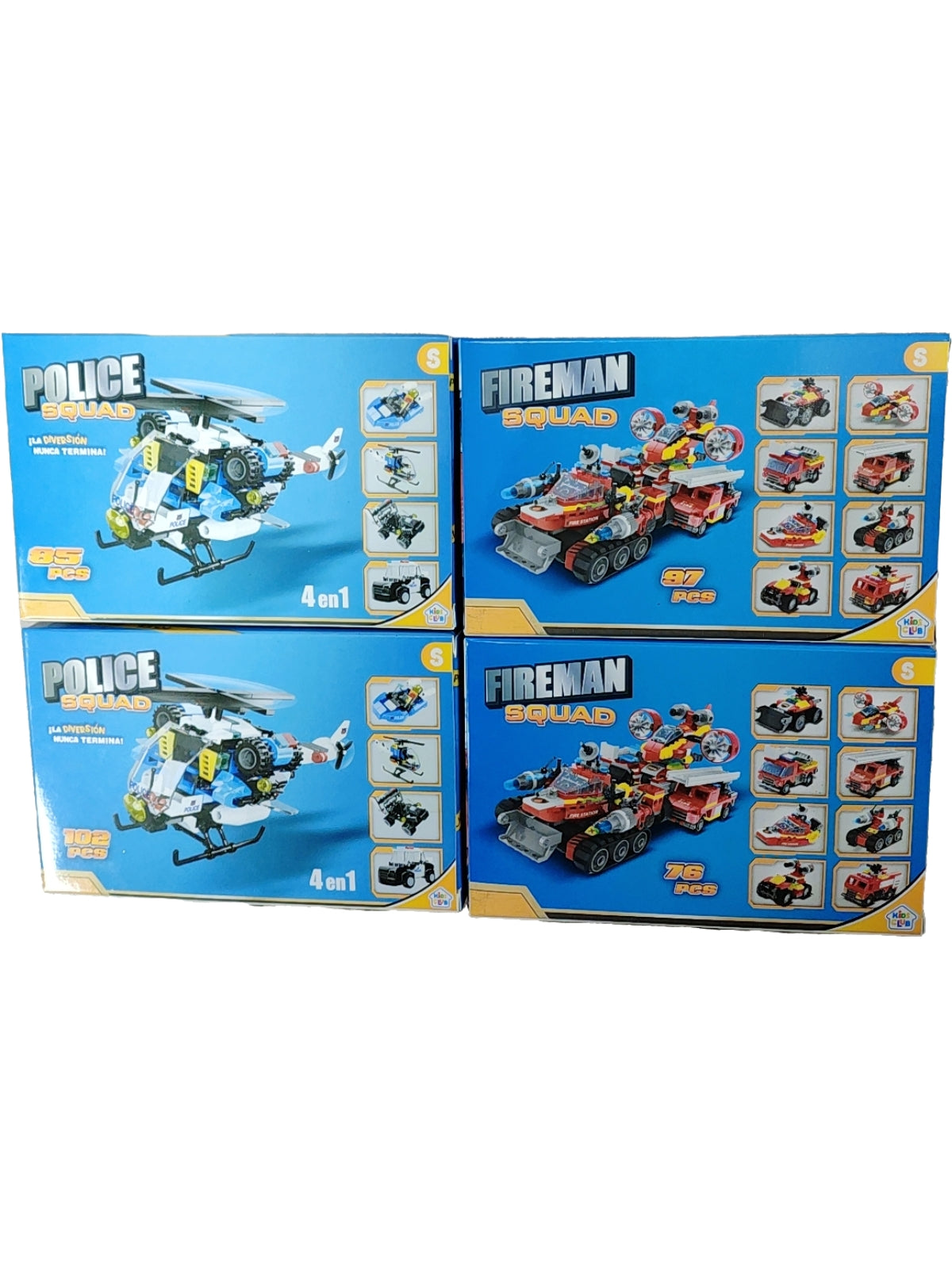 Juego en display 76-102pc policía y bomberos