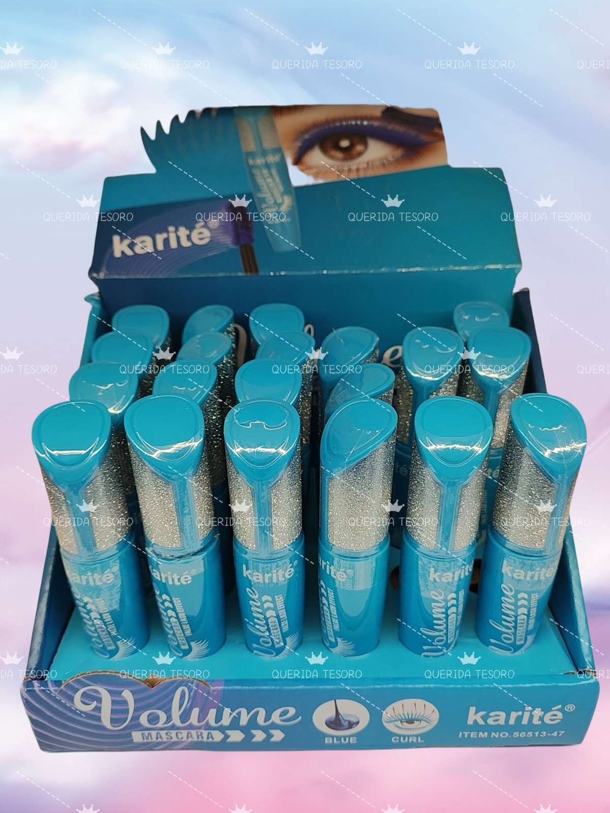 Karité máscara de pestañas azul