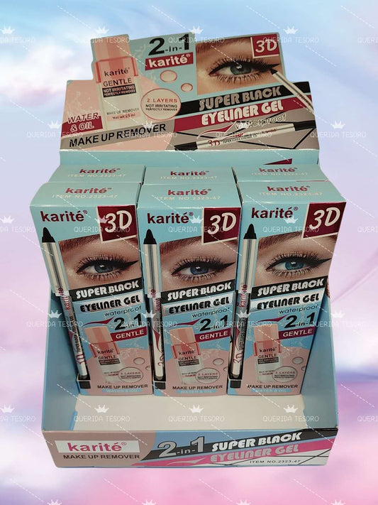 Karité 3D 2en1 delineador de lapiz en gel y removedor de maquillaje