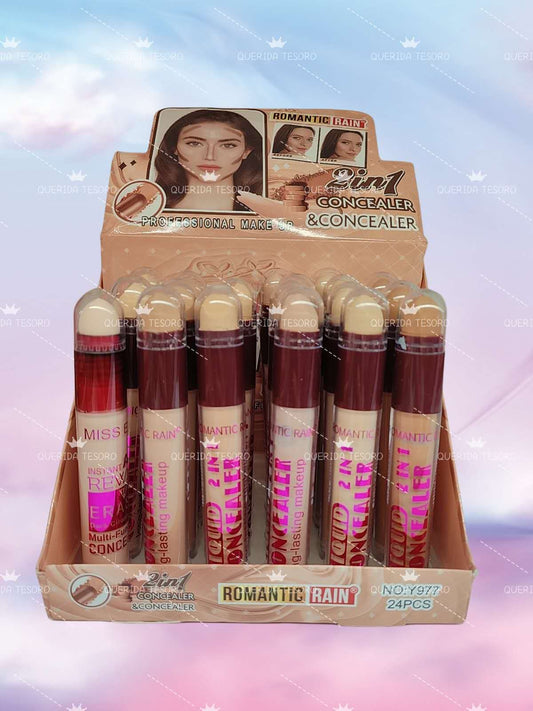 Romantic rain corrector liquido 2 en 1 liquido y barra