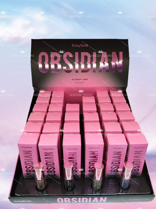 Ruby rose obsidian lip gloss brilloso glitter