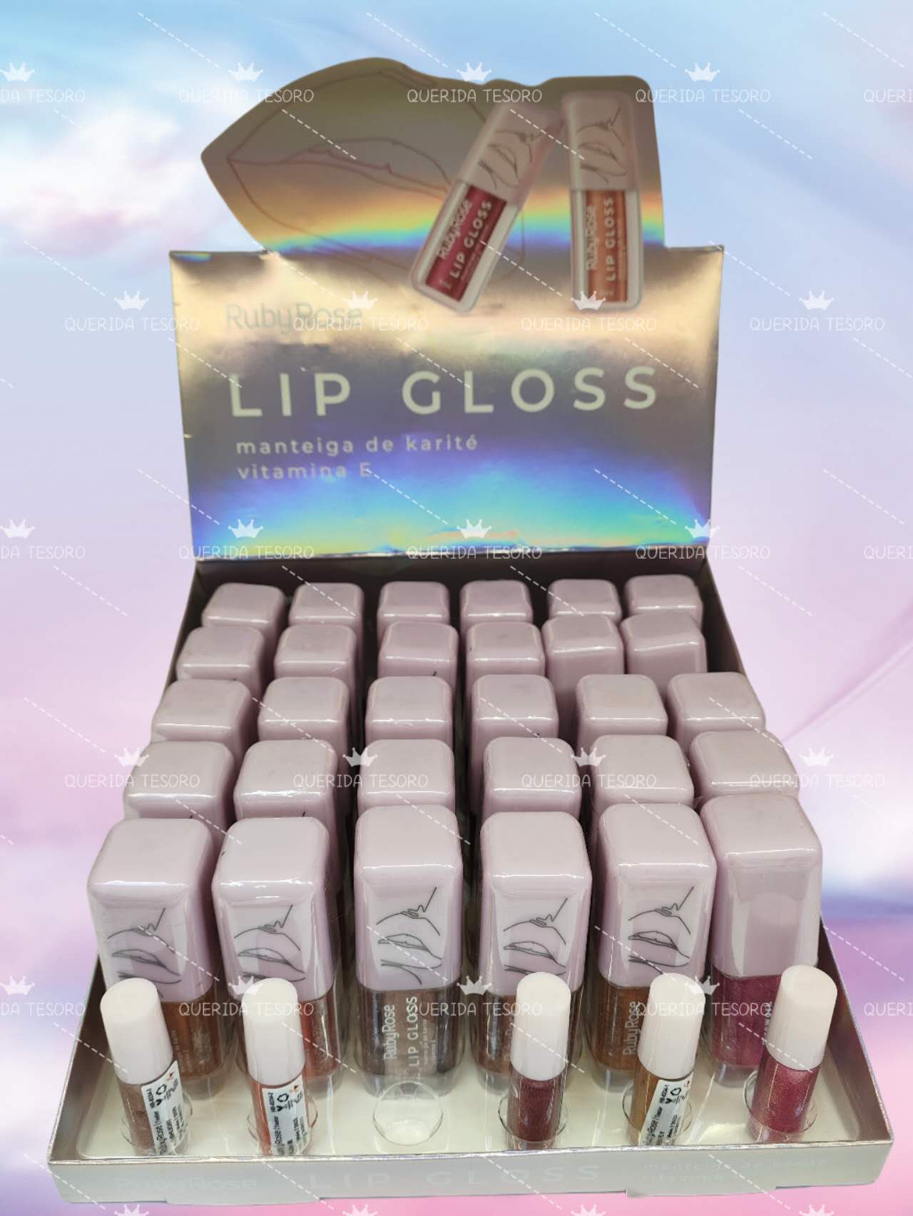 Ruby rose lip gloss with shine