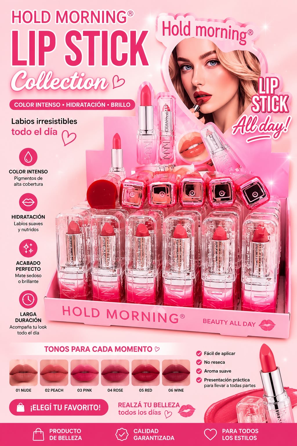 hold morning labial en barra