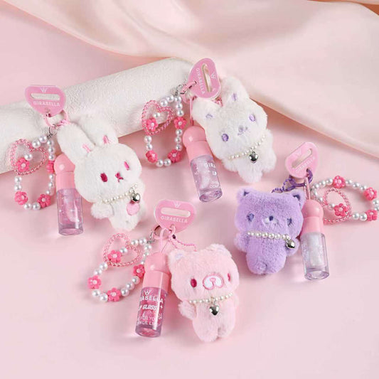 LIP GLOSS LLAVERO CON CONEJO