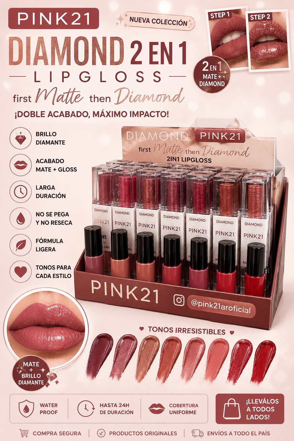 pink21 lipgloss 2en1