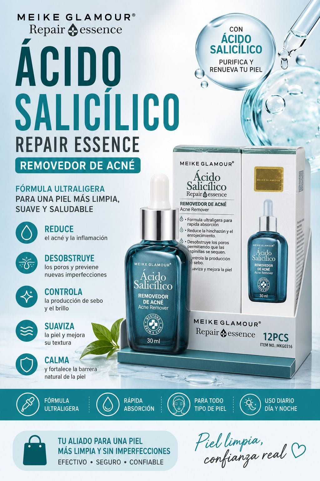 meike glamour serum con ácido salicilico