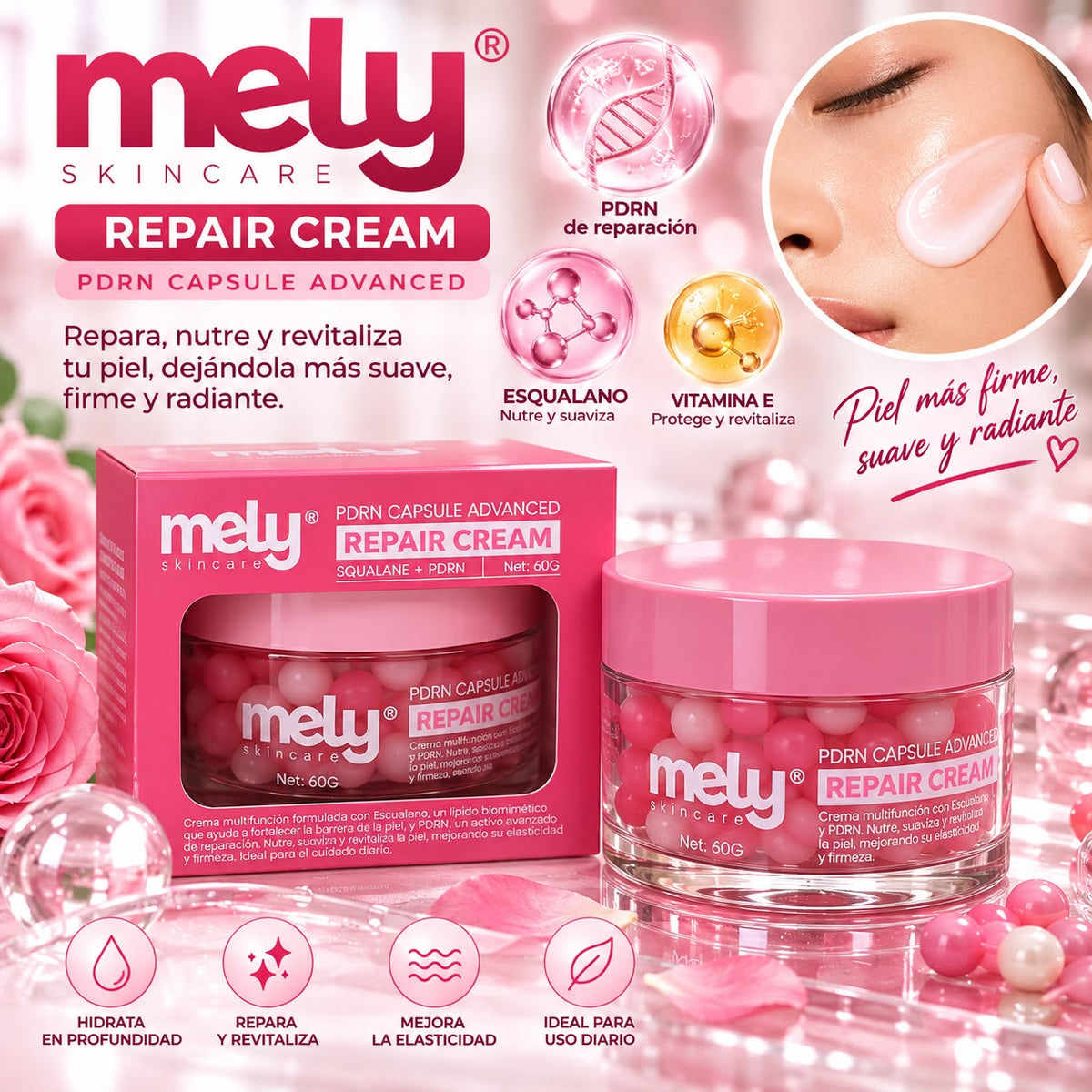 Crema facial cápsula pdrn