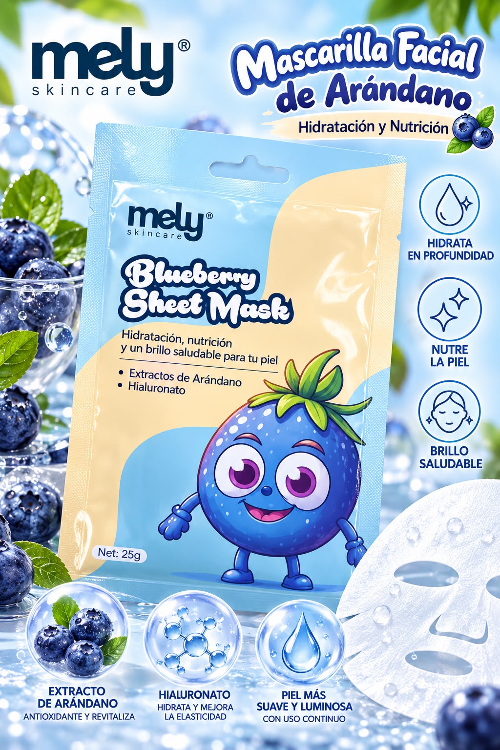 Mely mascarilla facial arándano