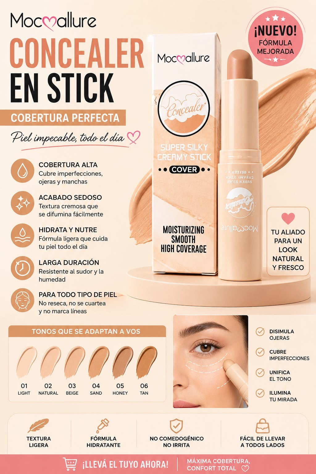 mocallure corrector en barra