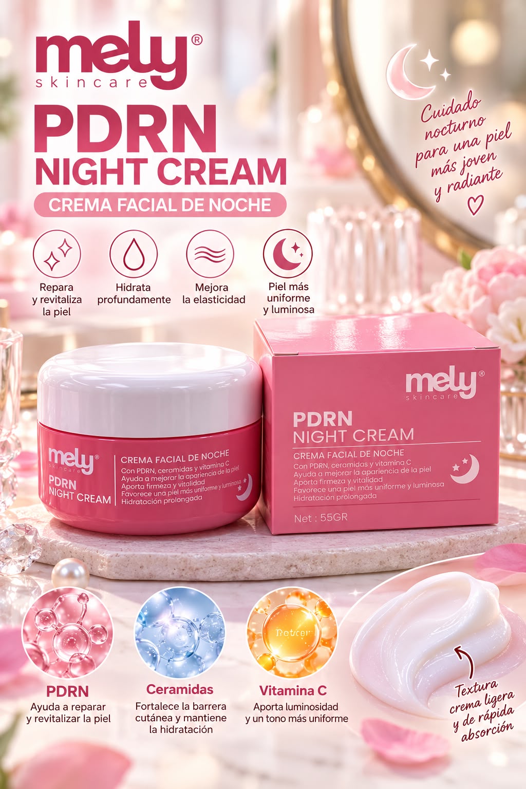 Mely crema facial de noche