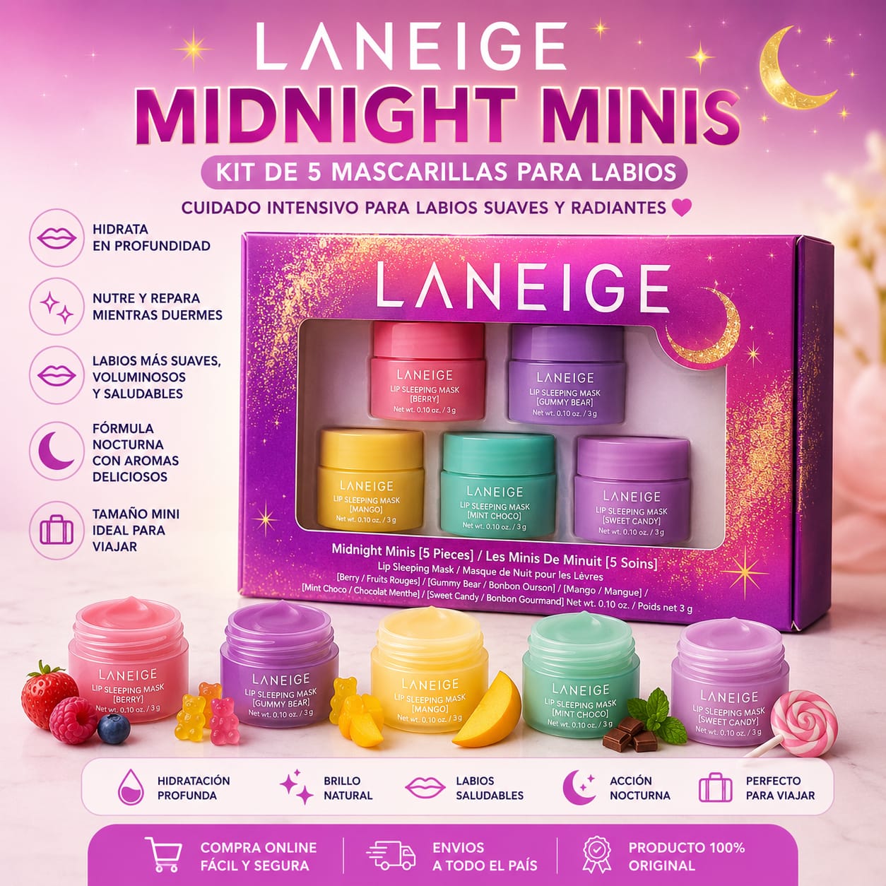 Laneige kit lip sleeping mascarillas para labios