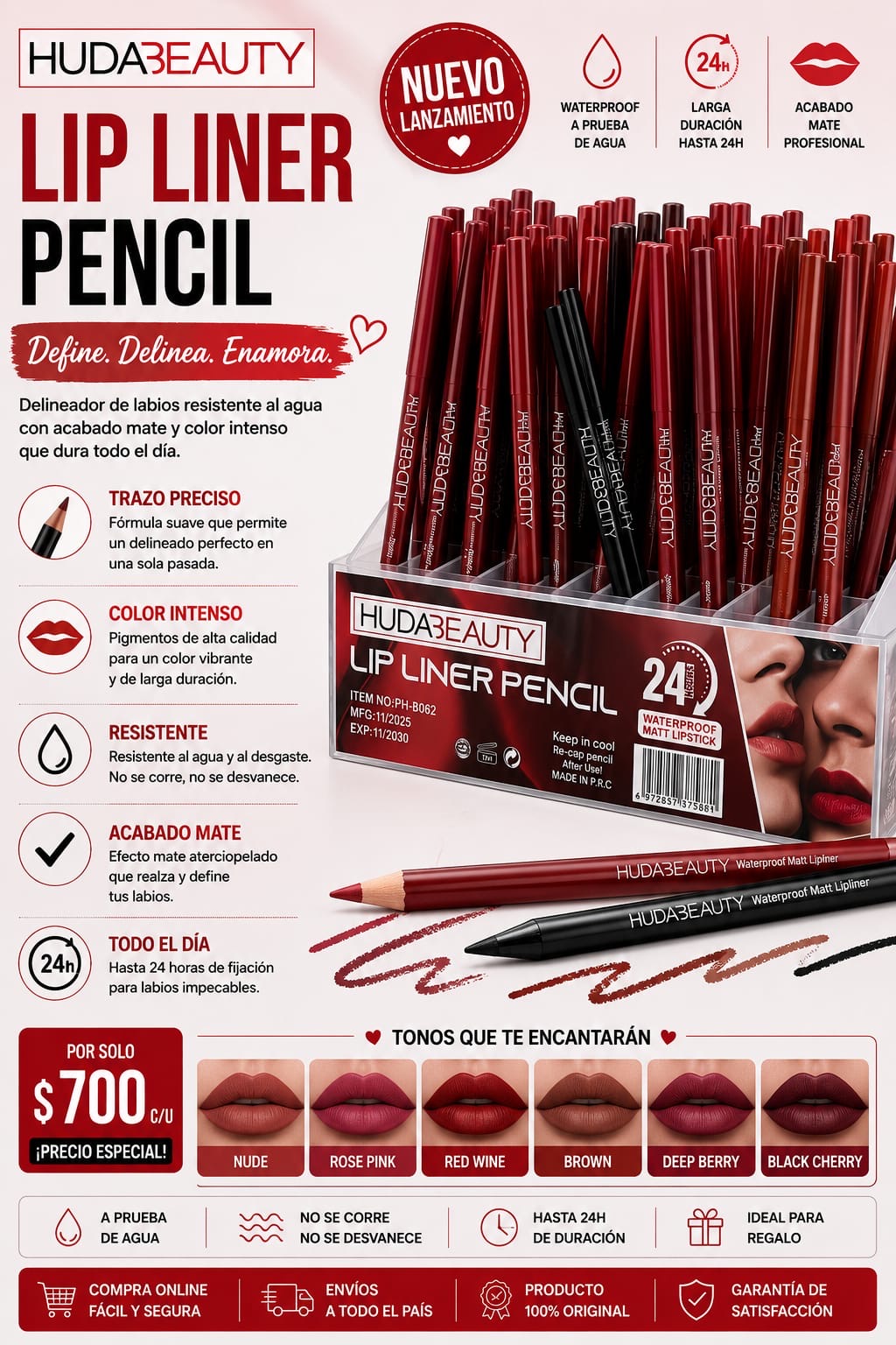Hudabeuty delineador de labio