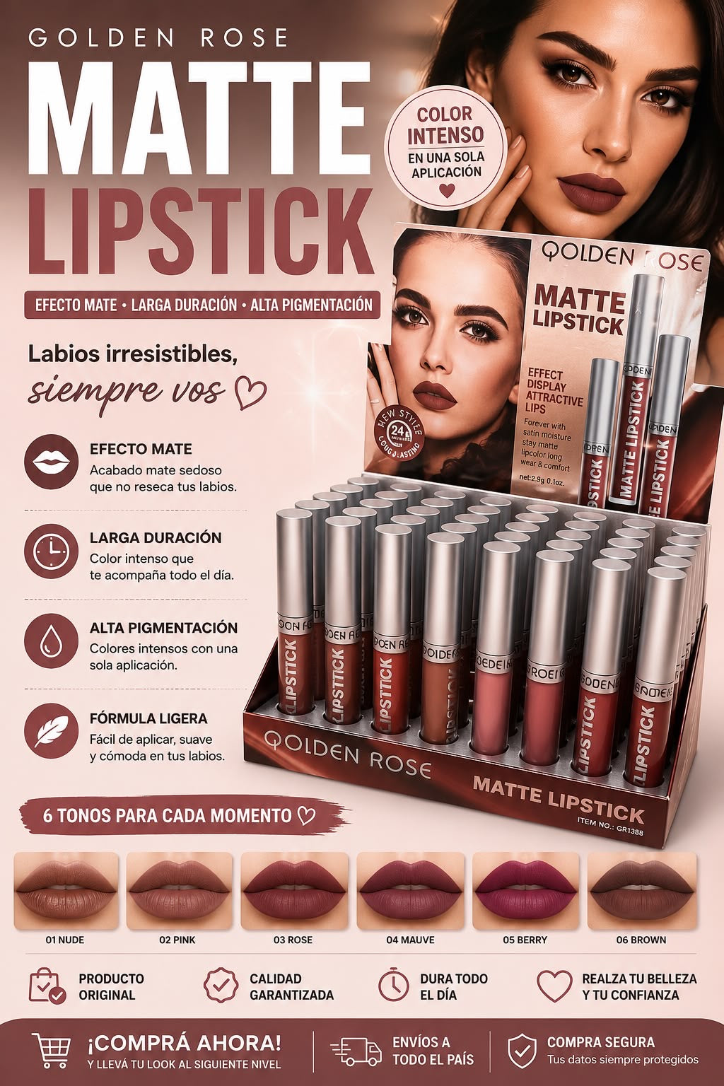 qoiden rose labial líquido