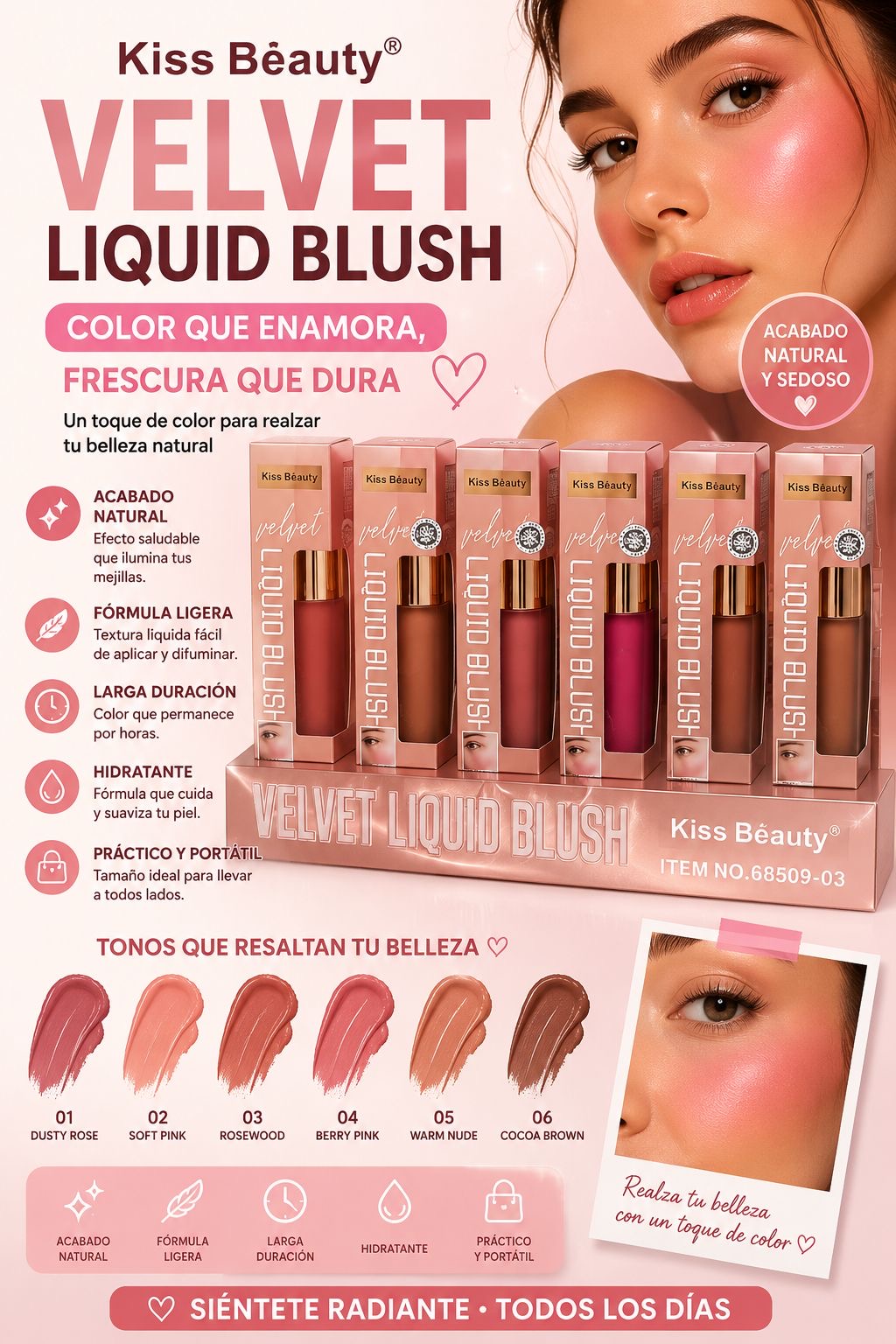 kiss beauty rubor liquido