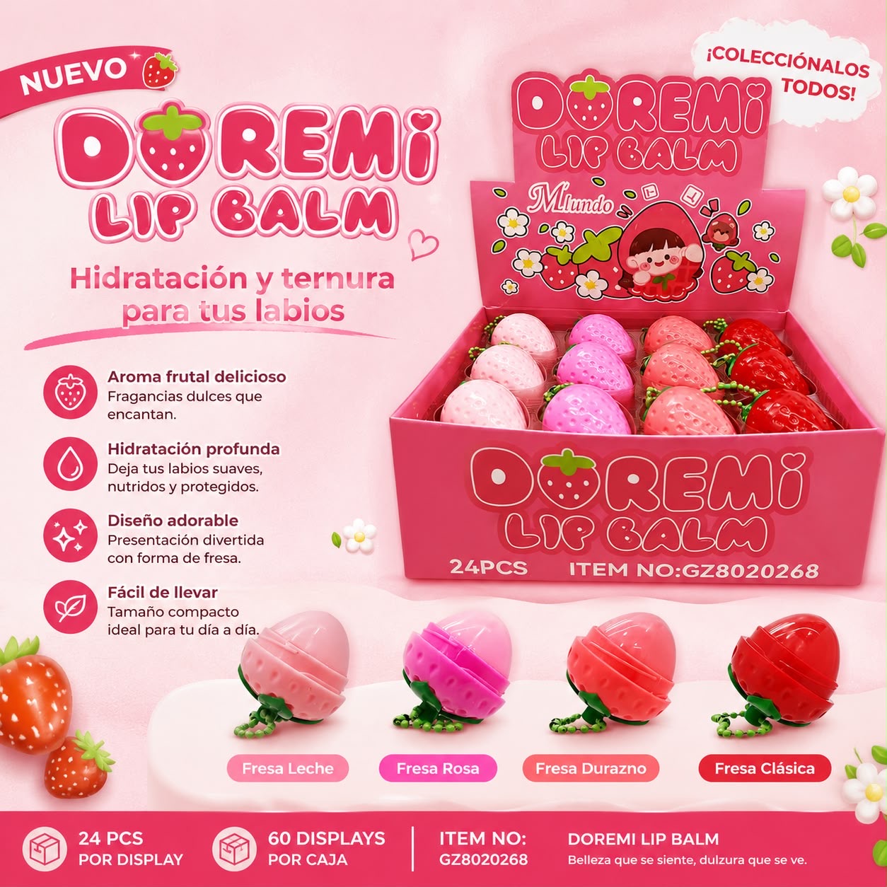 m’lundo balsamo en forma de frutilla