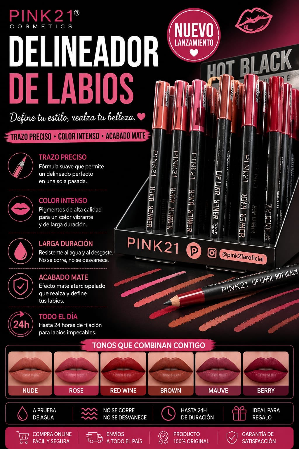 pink 21 lápiz de labio