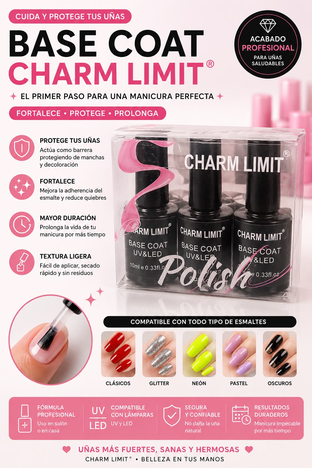 charm limit esmaltes base coat