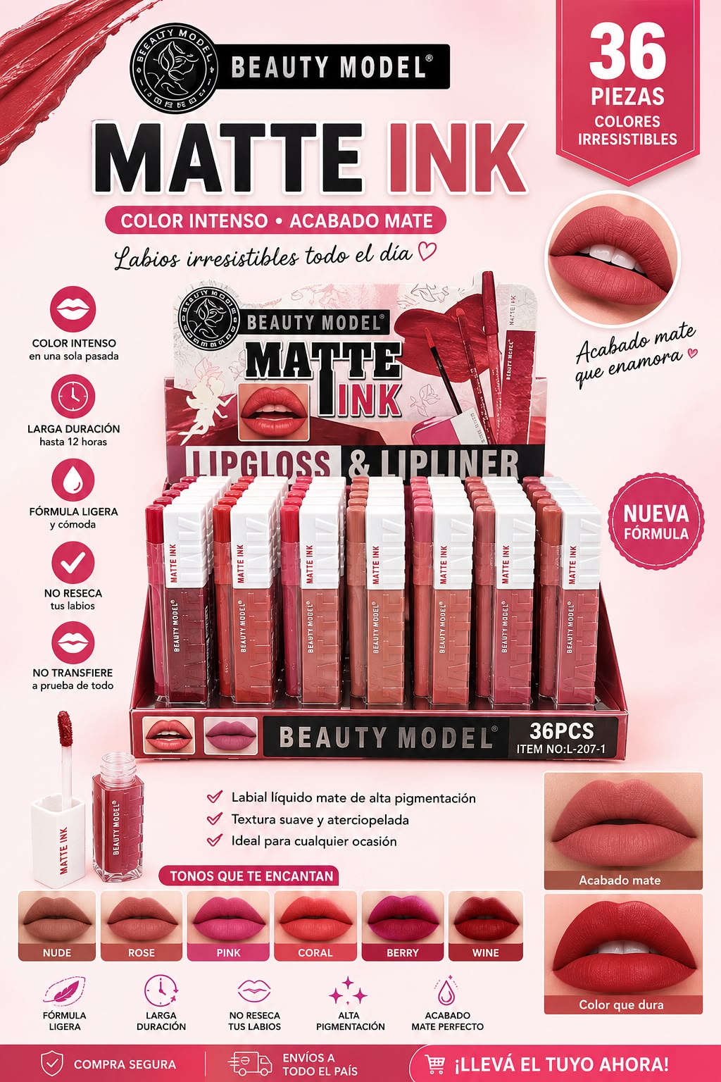 beauty model labial y delineador