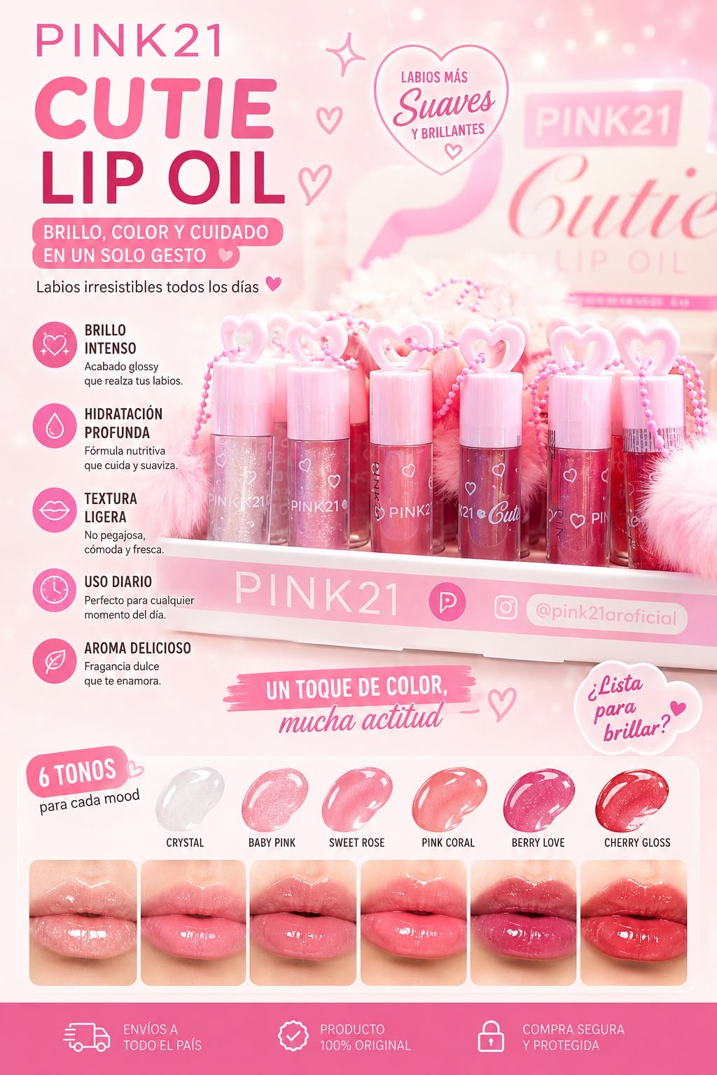 pink21 lip oil
