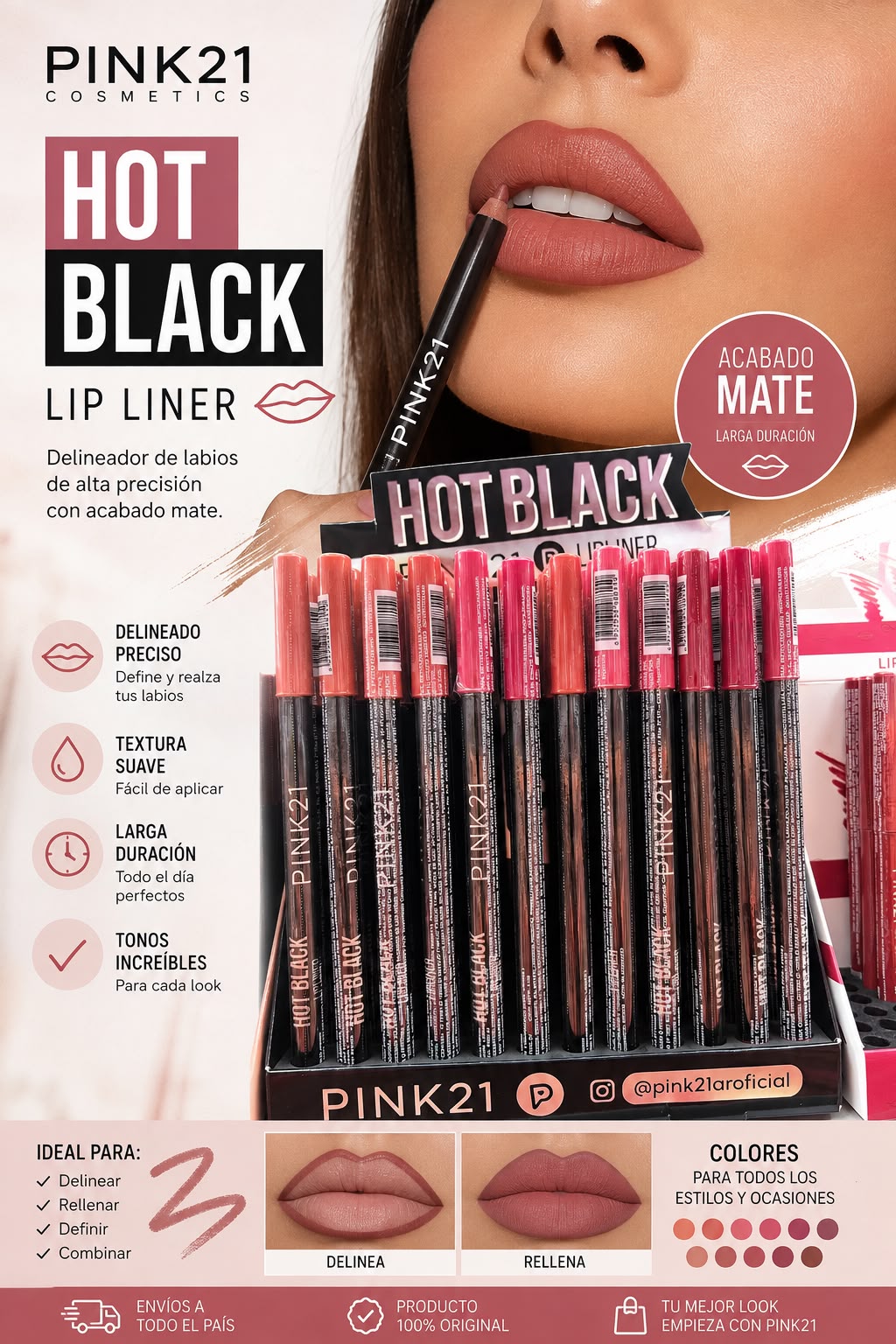 pink 21 lápiz de labios