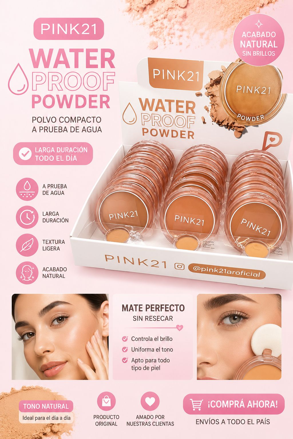 pink21 polvo compacto