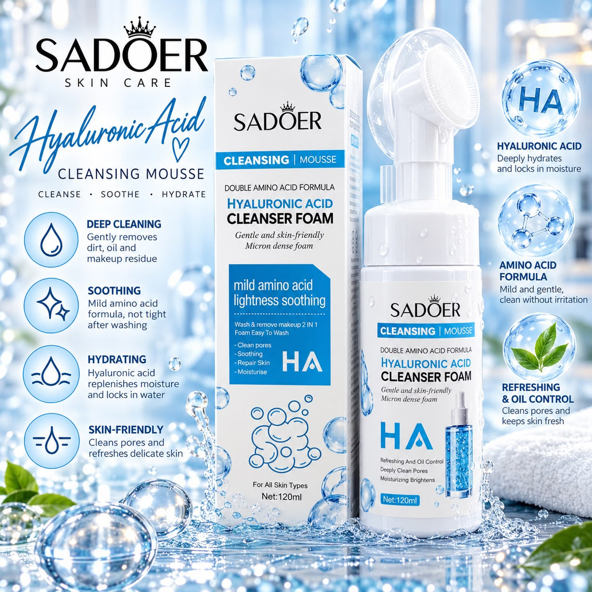 SADOER LIMPIADOR FACIAL ÁCIDO HIALURONICO