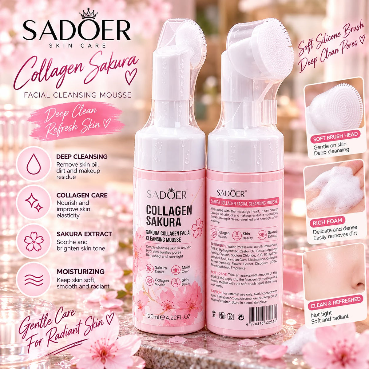 SADOER LIMPIADOR FACIAL ESPUMA SAKURA