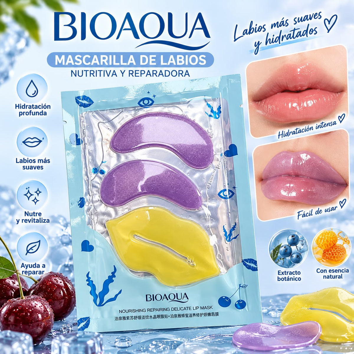 BIOQUA KIT MASCARILLA PARA LABIOS Y OJOS