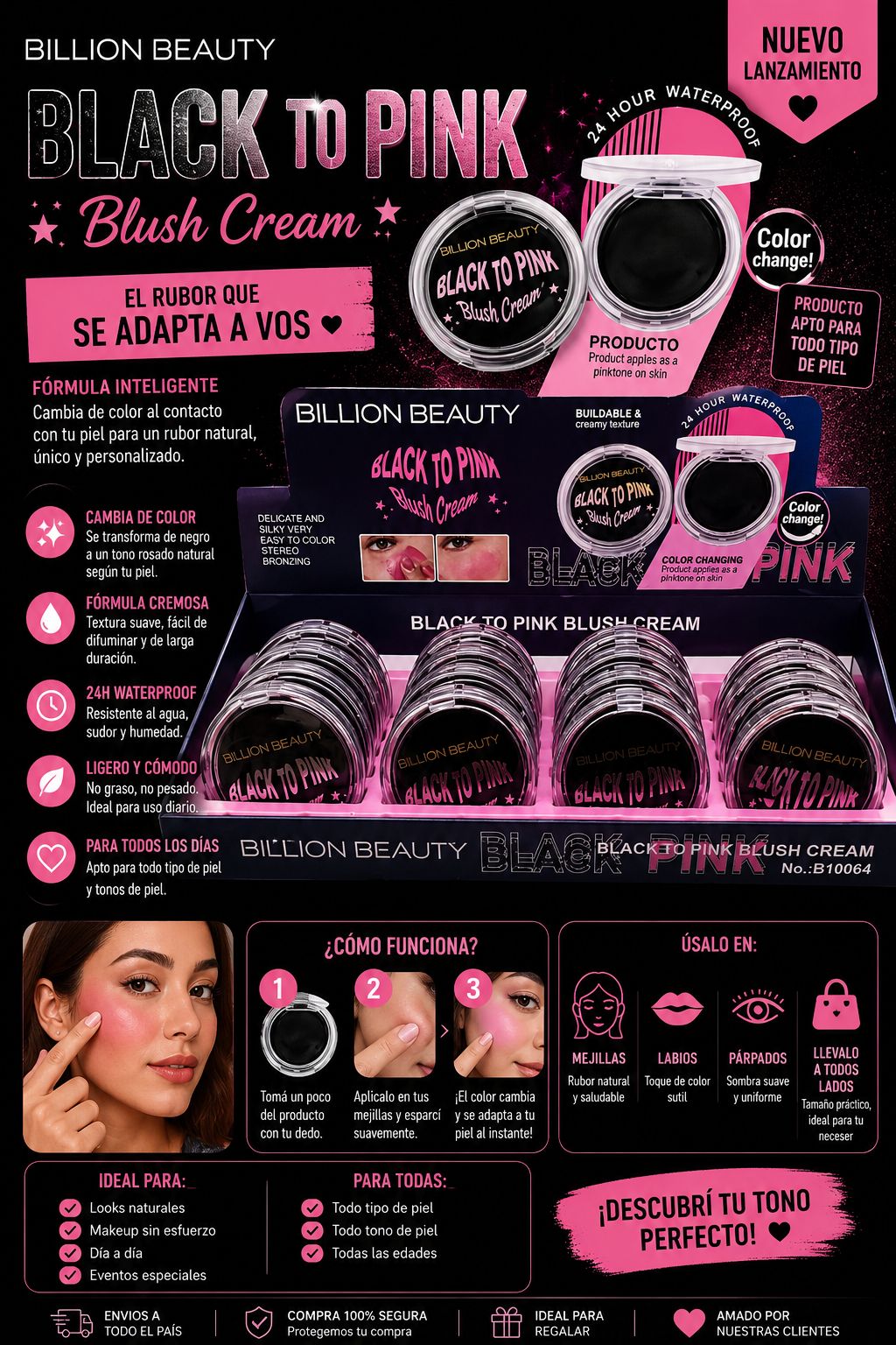 billion beauty rubor en crema