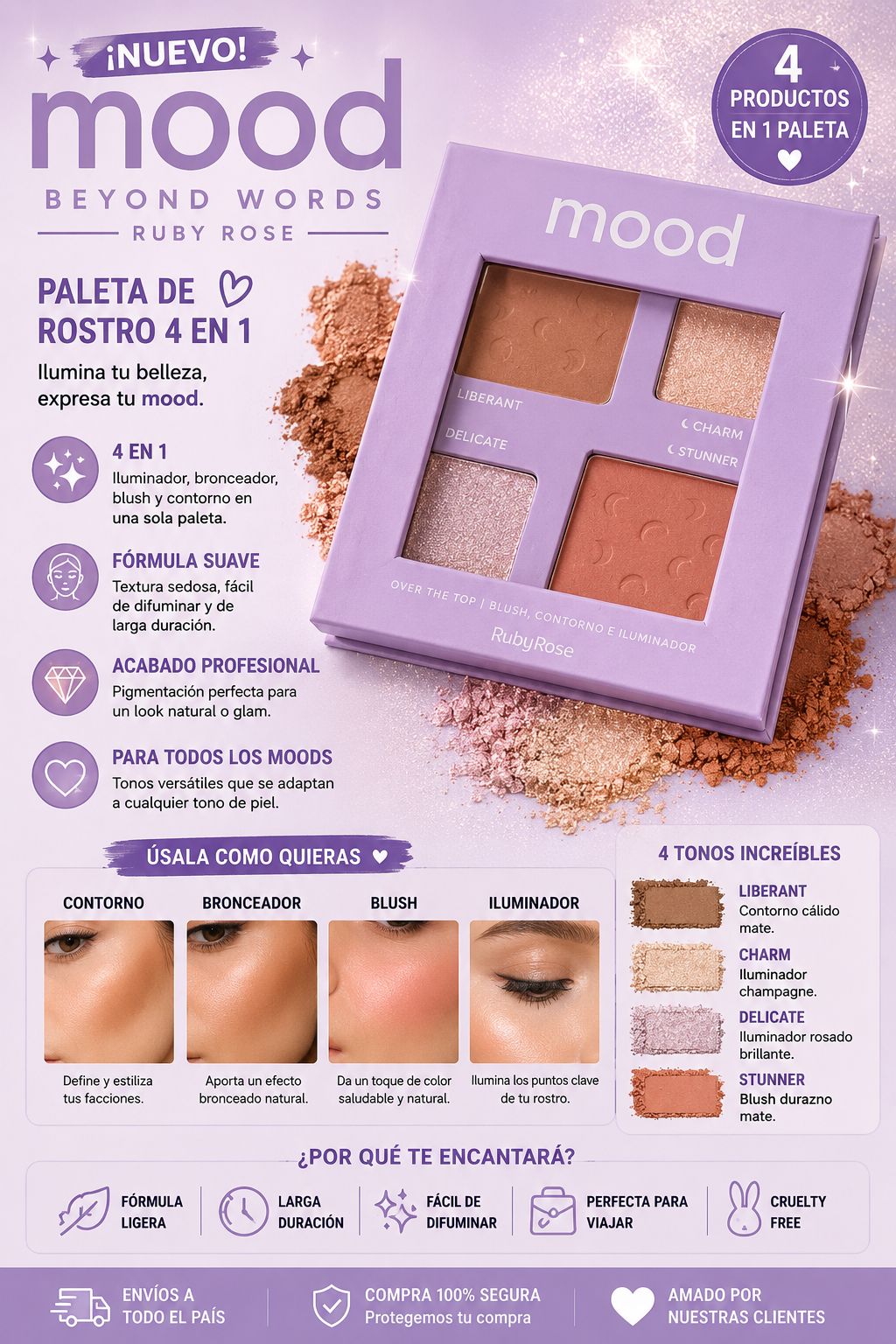 mood paleta 4en1 en polvo