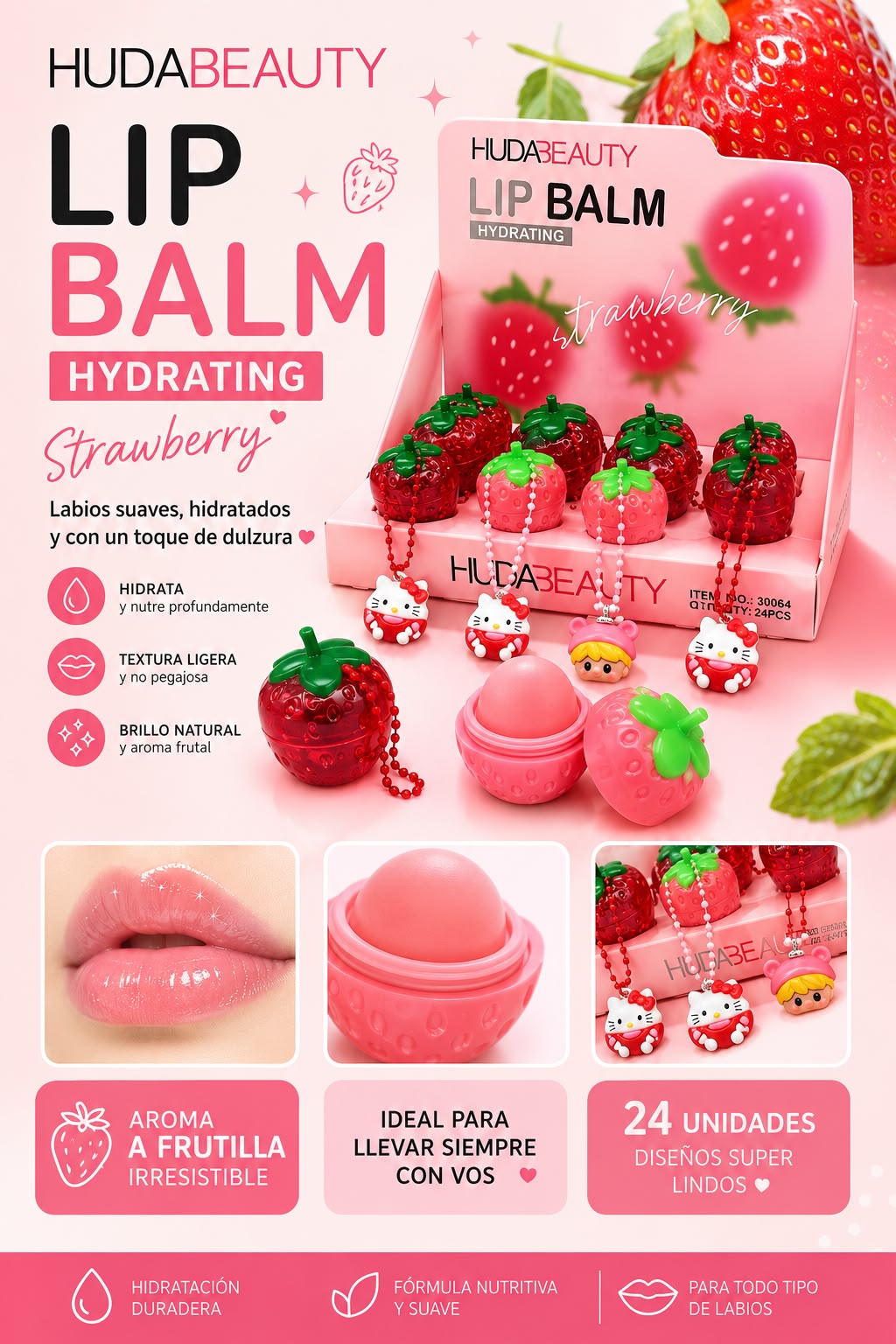huda beauty bálsamo de frutilla