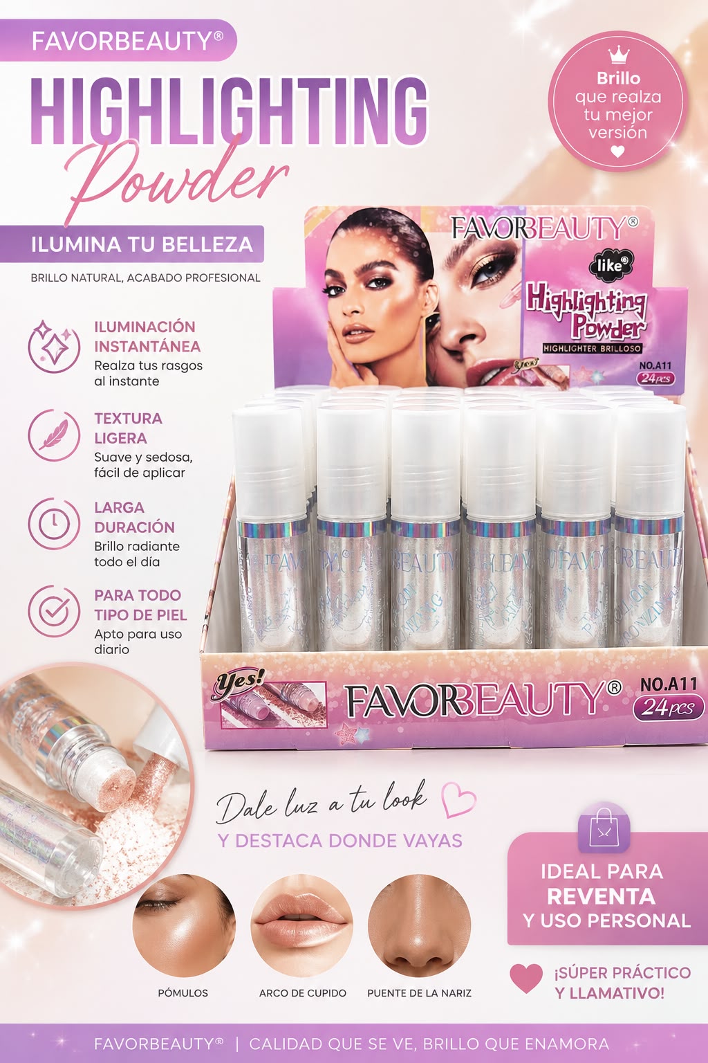 favor beauty iluminador en polvo