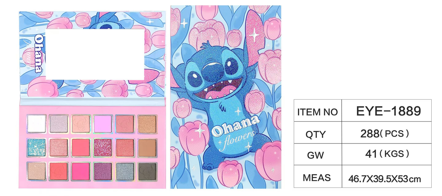 Paleta de sombra x18 color con espejito dibujo animado