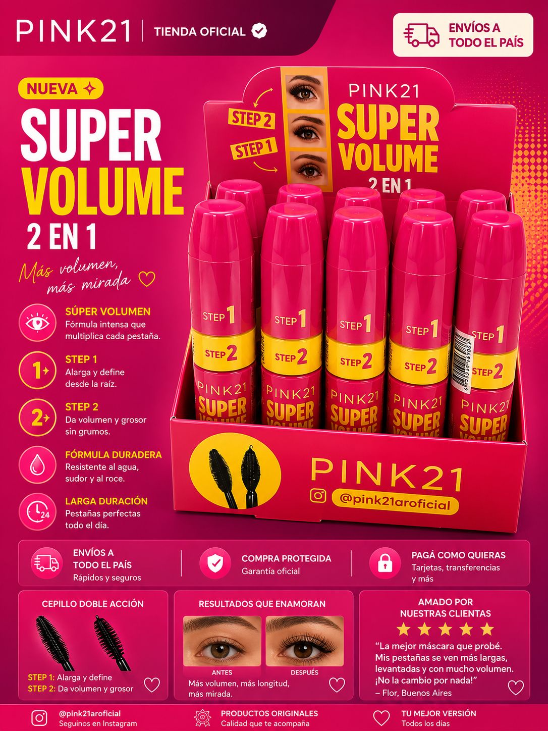 Pink21 super volume 2en1