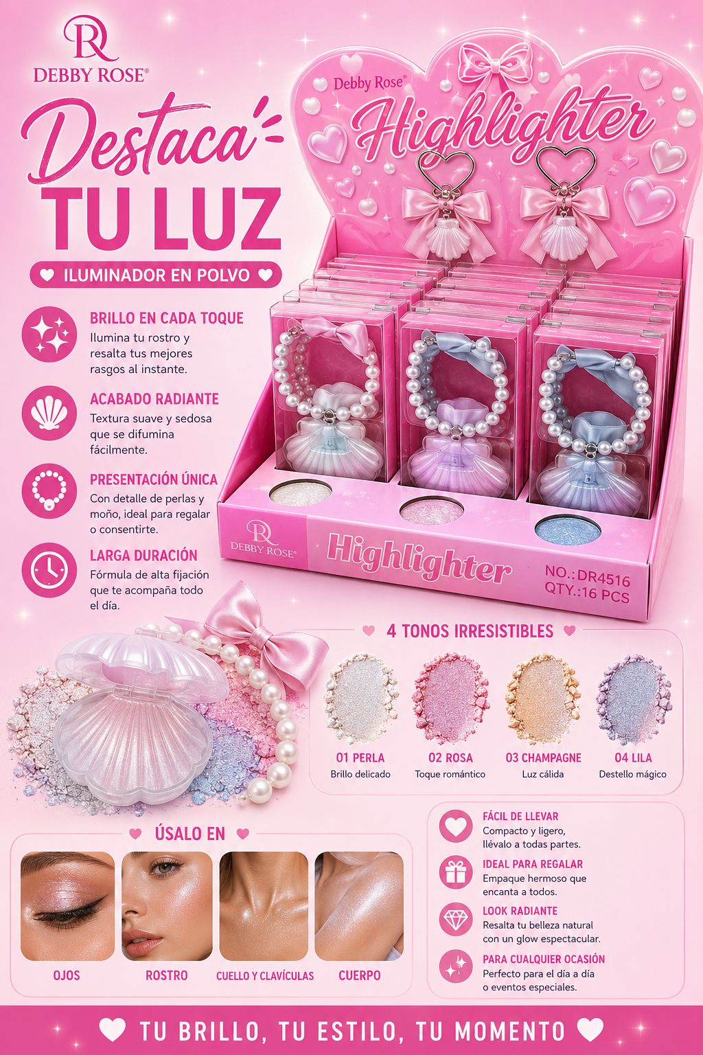 Debby rose iluminador en polvo