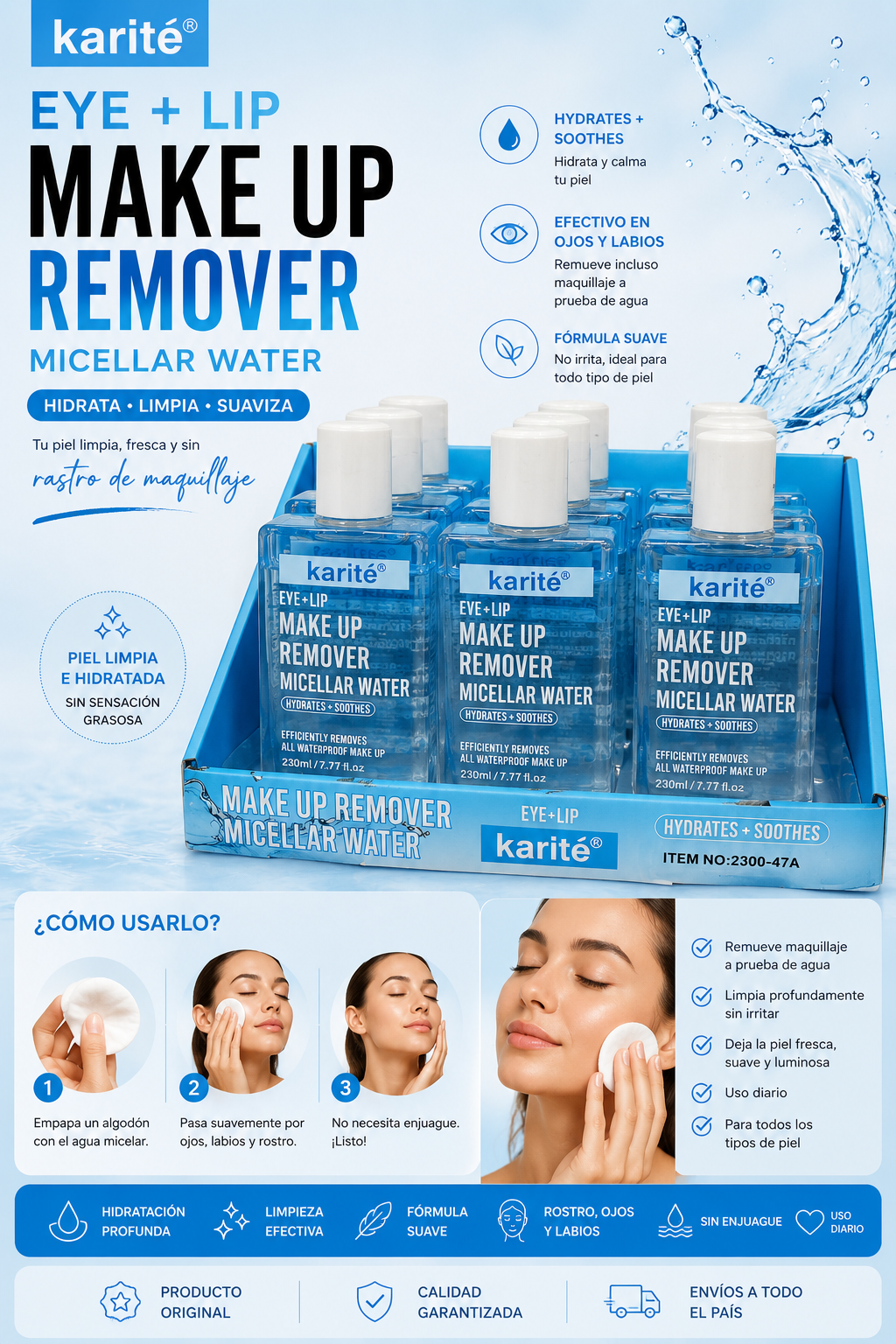 Karite removedor de maquillaje