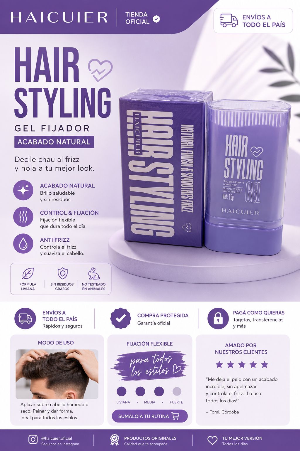 Hair styling cera para pelo