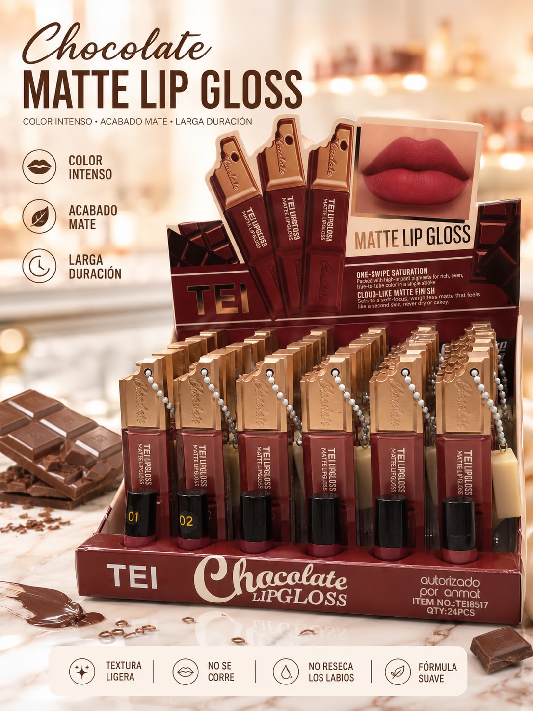 Tei lipgloss de chocolate