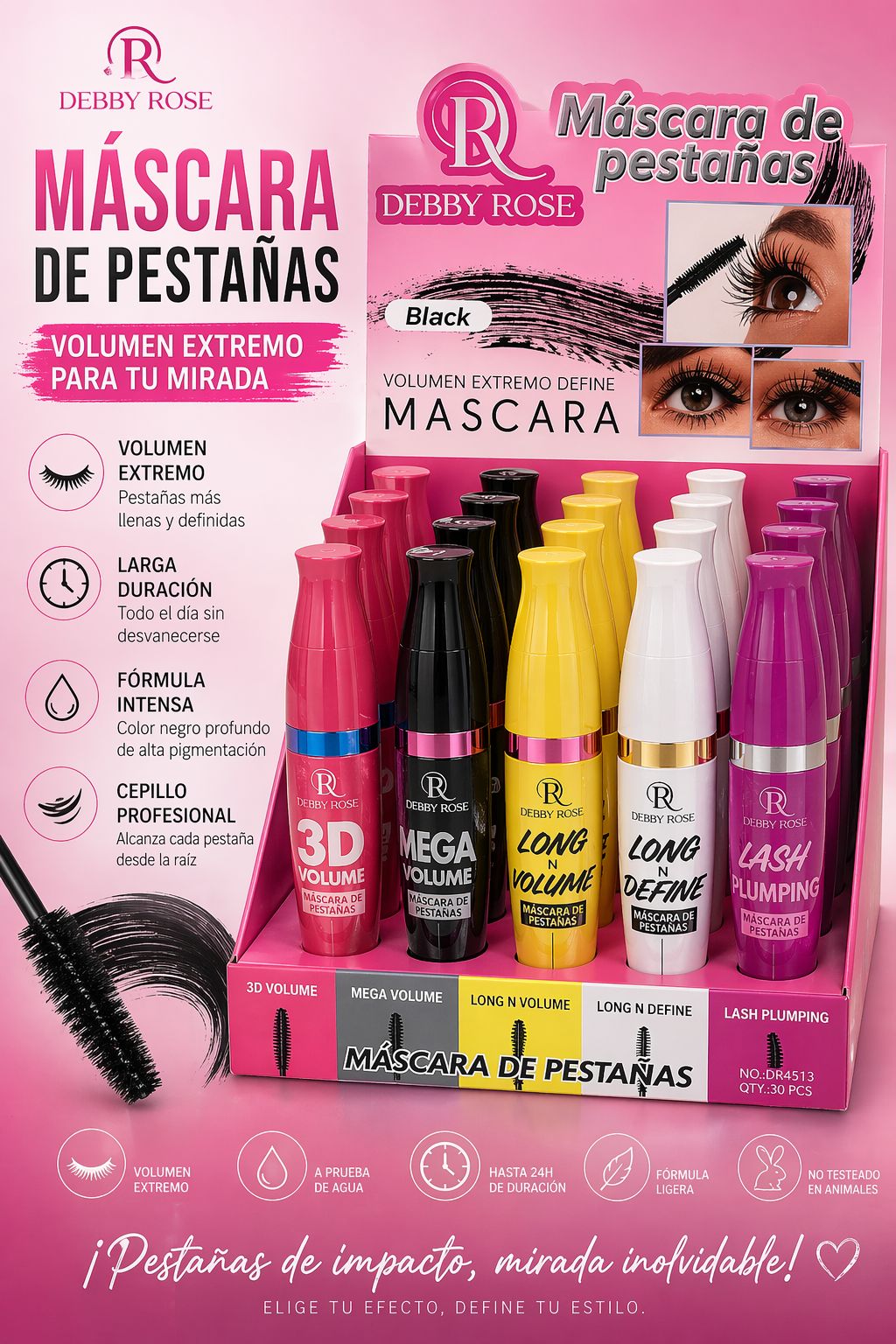Máscara de pestañas variadas Debby Rose
