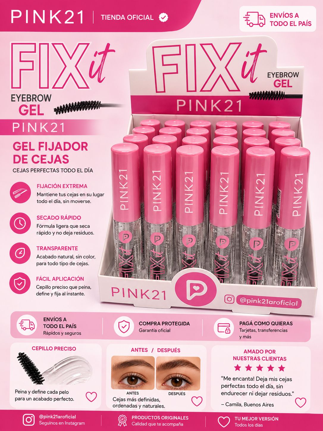 Pink21 gel para cejas