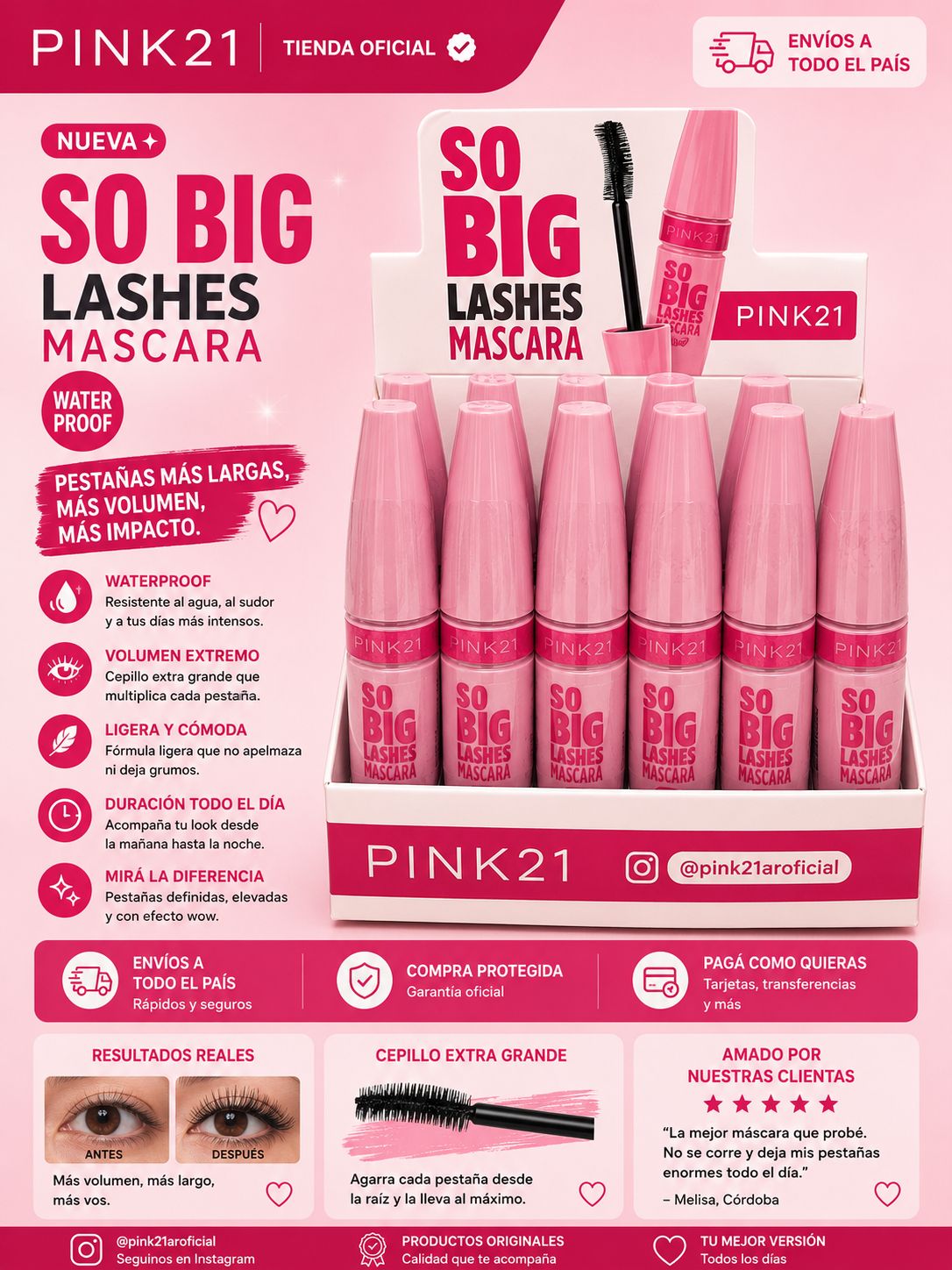 Pink21 máscara de pestañas